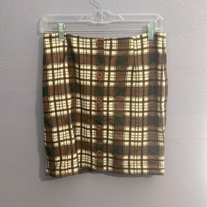 Retro Plaid Mini Skirt L
